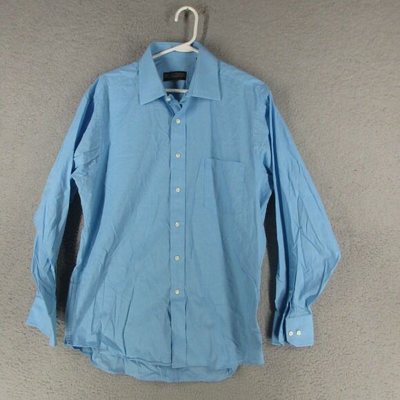 Donald Trump Shirt Mens 16.5x34/35 Blue Houndstooth Signature Collection - Picture 1 of 10